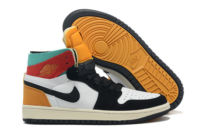 Women's Running Weapon Air Jordan 1 Black/Yellow/White Shoes 0241 Women's Running Weapon Air Jordan 1 Black/Yellow/White Shoes 0241